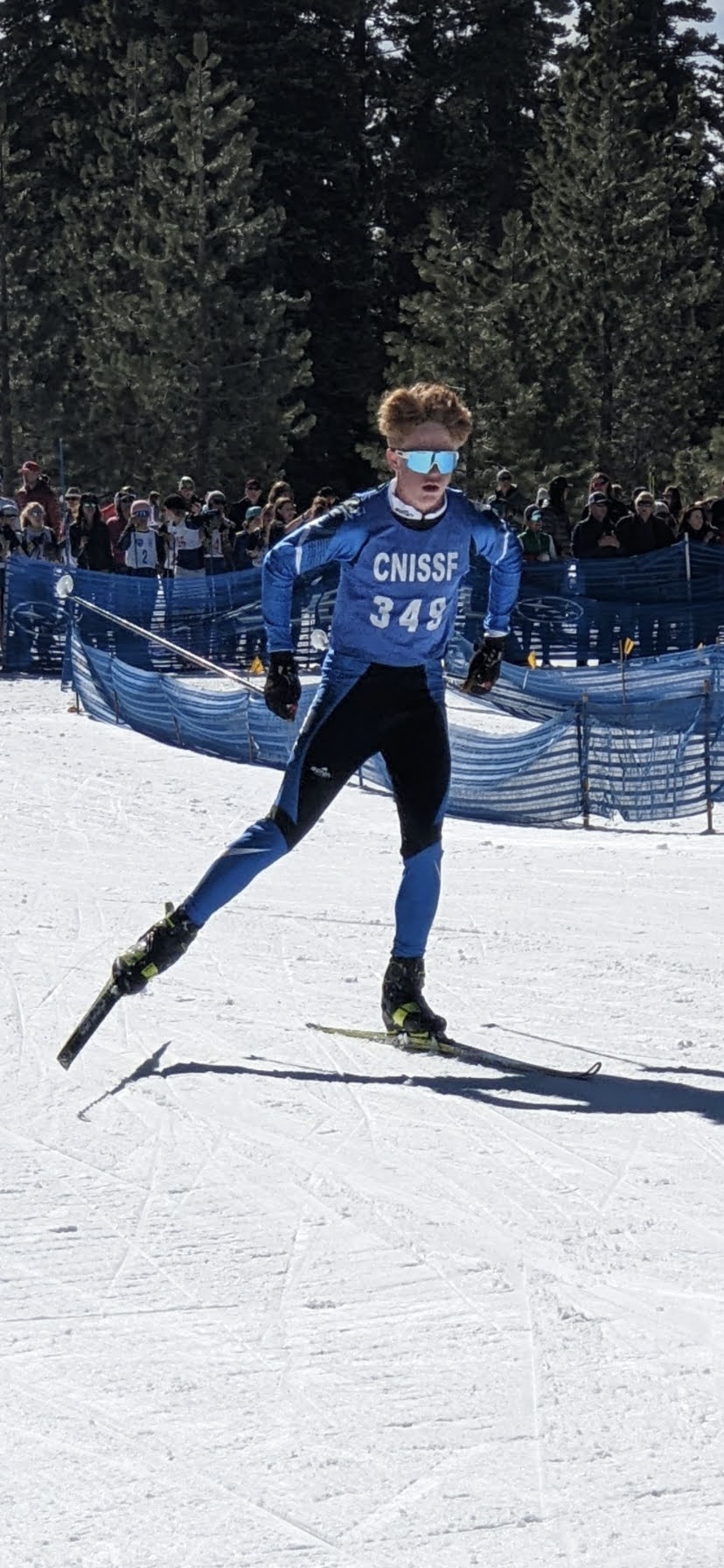 Mid-race on skate skis, North Tahoe.